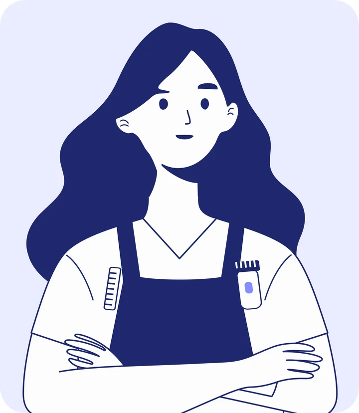 Ilustración de una profesional de barbería
