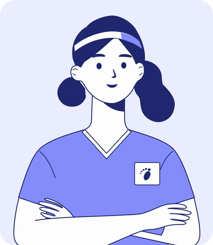 Ilustración de una profesional de podología